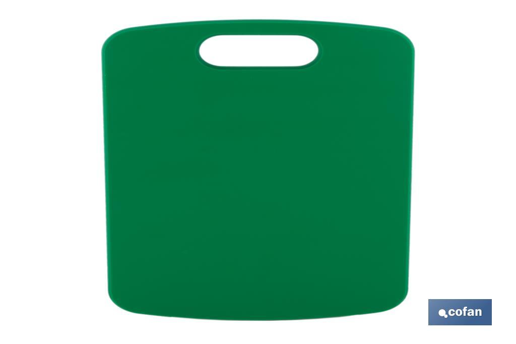 TABLA CORTE CON ASA VERDE 34X24X1.5cm MODELO CHIPS (PACK: 1 UDS)