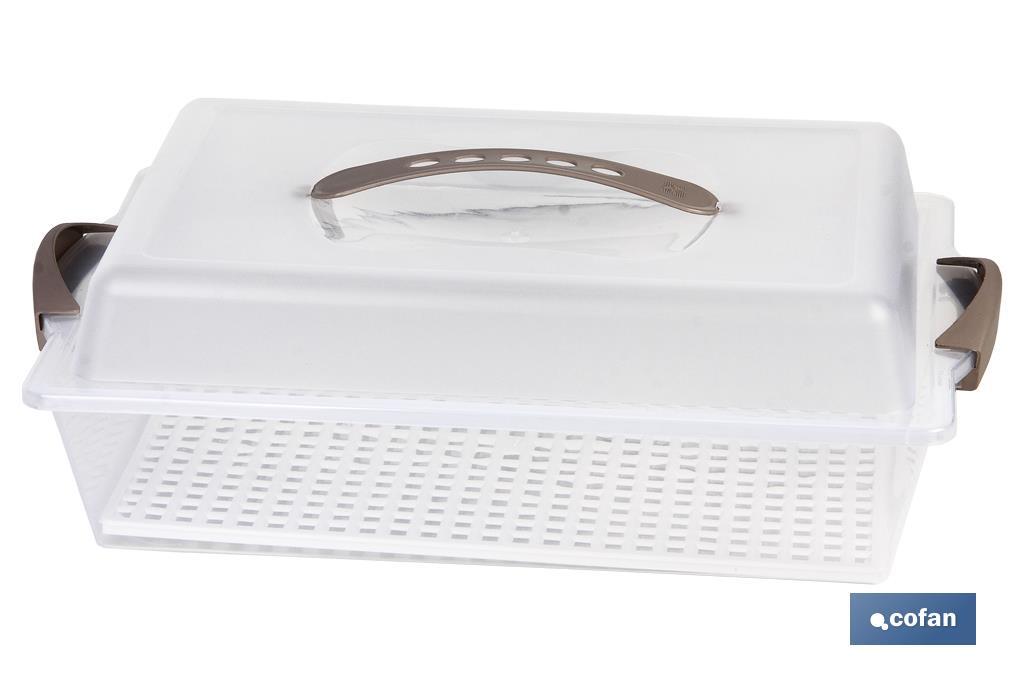 TARTERA  RECTANGULAR PAVLOVA OPACA ASAS CREMA 38X28x13cm (PACK: 6 UDS)