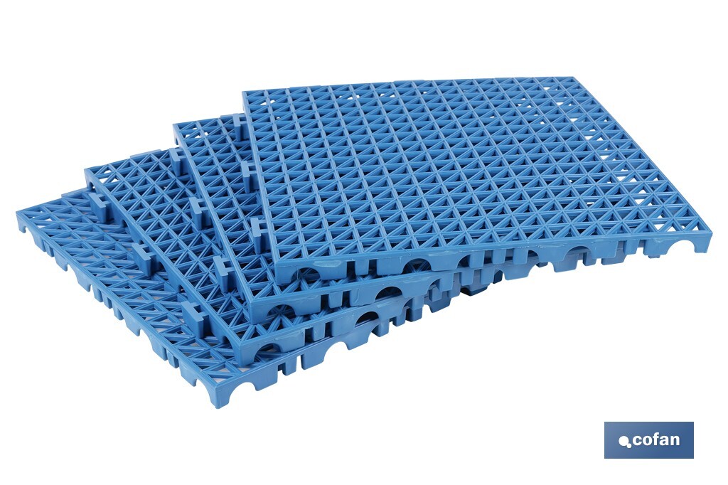 SET DE 4 UDS. LOSETA ALVEOLADA AZUL DE PVC 33 X 33 X 2 CM (PACK: 1 UDS)