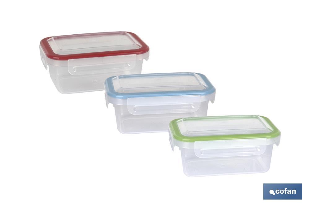 FIAMBRERA AZUL RECTANGULAR CON JUNTA BI-MATERIA MODELO YUBA 0,5 L (PACK: 1 UDS)