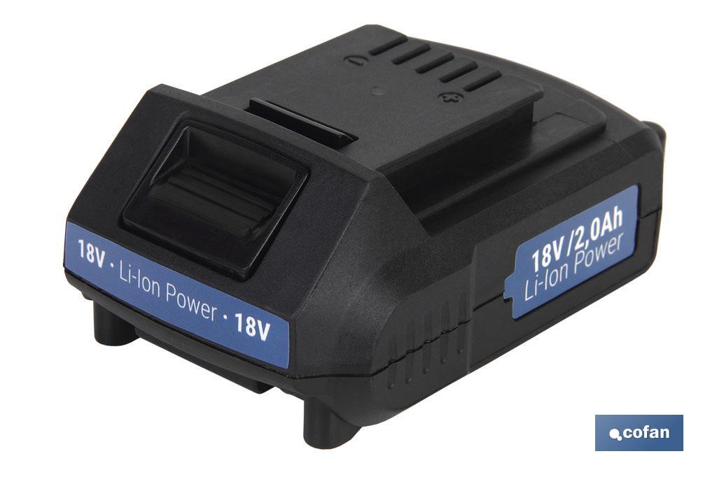 BATERIA RECARGABLE DE LITIO 18V 2.0Ah (PACK: 1 UDS)