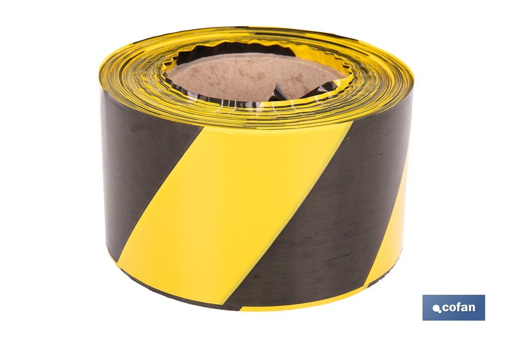 CINTA BALIZAM. AMARILLA/NEGRA 80MM X 200MTS