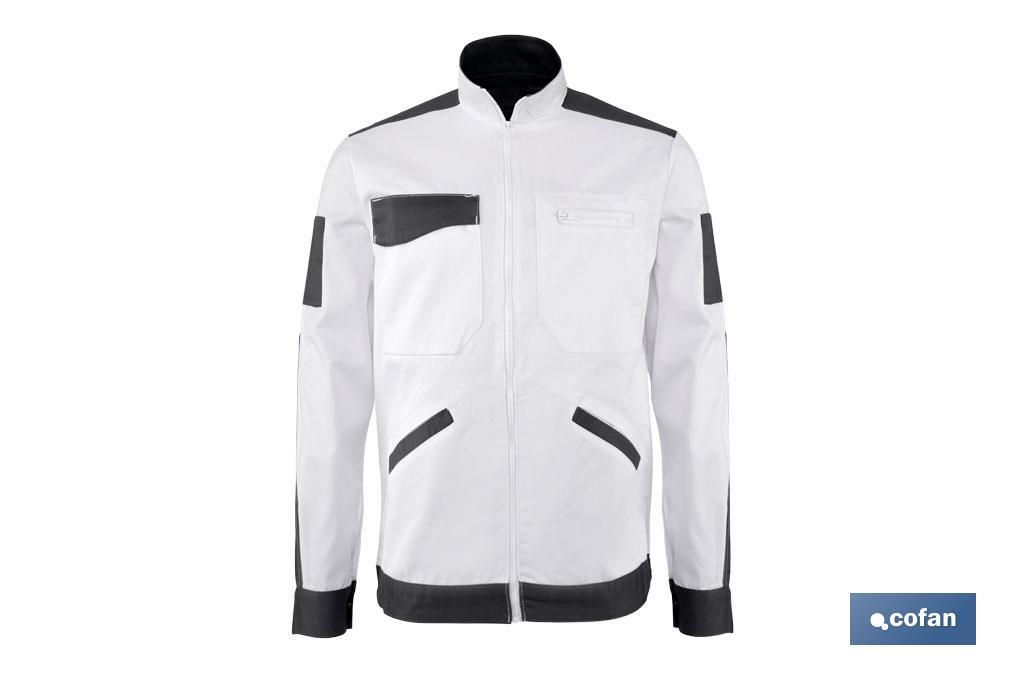 CHAQUETA TRABAJO BENZ 280gms/m BLANCO-NEGRO T-XXL