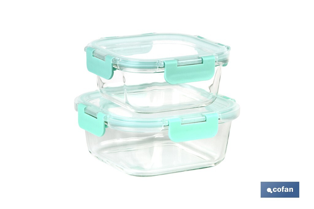 SET DE 2 RECIPIENTES DE BOROSILICATO MODELO AGATHA 520 ML - 800 ML