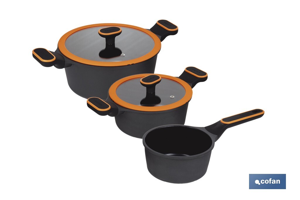 BATERIA COCINA 3 PIEZAS FULL INDUCTION ALUMINIO FUNDIDO OLIVIER (PACK: 1 UDS)