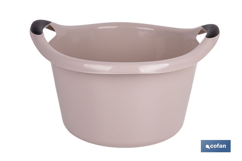 BARREÑO REDONDO  ASAS 15L BEIGE 42X39.5X25cm (PACK: 1 UDS)