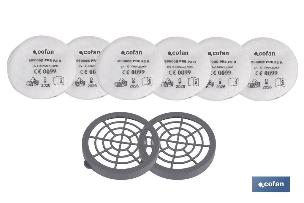 Set de 8 filtros | Incluye 2 Plásticos y 6 Prefiltros | Filtros tipo A.B.E.K1 | Protección garantizada y respiración segura